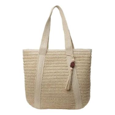 Imagem de Bolsa Feminina De Palha Grande Moda Praia Piscina Verão Top - Alwy