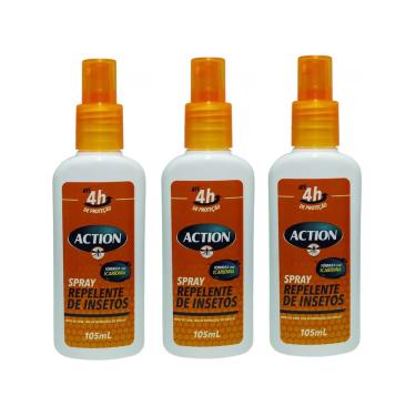 Imagem de Kit 3 Repelentes de Insetos Adulto Icaridina 105ml - Action