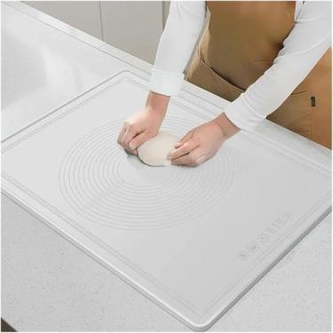 Imagem de Amasses de tapete de tapete de silicone extra-grande e amassamento doméstico espessado papa-panking painel de panificação sem graça e tapete de tapete de macarrão (cinza, 60x50cm), cinza, 60