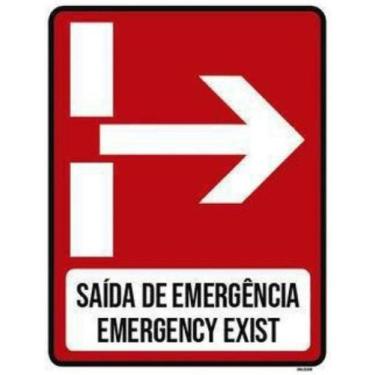 Imagem de Kit 10 Placas Saida De Emergência Emergency Exit - Sinalizo.Com