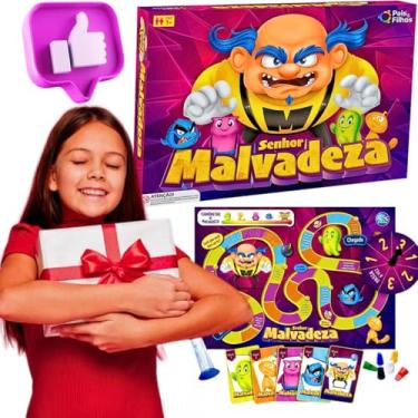 Imagem de Senhor Malvadeza Jogos de humor comédia infantis de tabuleiro 100 desafios engraçados mico brinquedo infantil presente dia das crianças menino menina 7 anos aniversário natal