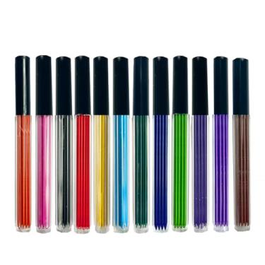 Imagem de JOMPENS 2,0 mm, 96 peças, 12 pontas de lápis de cor, suprimentos de esboço de arte preenchidos com chumbo, vermelho, azul, amarelo, verde, rosa, grafite automático