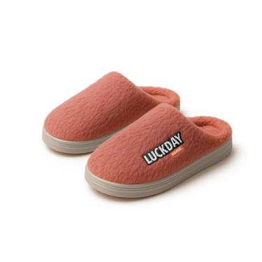 Imagem de Pantufa Feminina Luckday Atoalhada Macia Quentinha Solado Antiderrapante (Coral, BR, Adulto, Faixa Numérico, 34, 35)