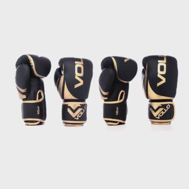 Imagem de Luva De Boxe Muay Thai Kickboxing Training Preta E Dourada Vollo