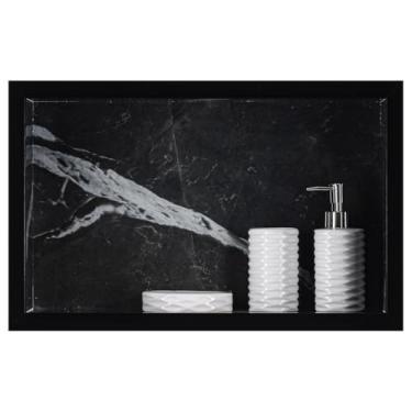 Imagem de Nicho Em Porcelanato Polido Para Banheiro Porta Shampoo Organizador Lavabo Box (Preto 50)