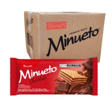 Imagem de Caixa 36 unidades Biscoito Wafer Minueto Parati Sabor Chocolate 81g
