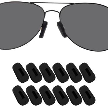 Imagem de DROGO 6 pares de protetores de nariz pretos para óculos de olho, almofadas de nariz de silicone macio, antiderrapante antiderrapante para a pele