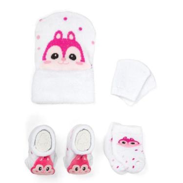 Imagem de Kit Enxoval Bebe Toca Luva Sapatinho E Meia Recem Nascido Presente Mat