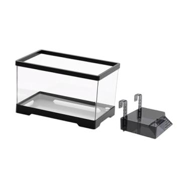 Imagem de WeiLaiKeQi TARTURTE TANK AQUARIUM REPTILE HABITAT TERRAPIN HECENDEUT TORTOMEIRA ENCLOSENTE KIT Aquático Terrarium para Despertar, Preto, L with Platform