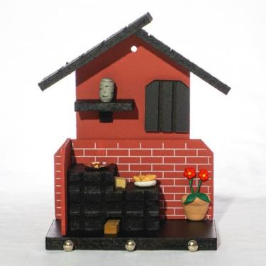 Imagem de Porta Chaves de Madeira Casinha Mineira Decoração P Telha - Full Econo
