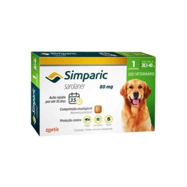 Imagem de Antipulgas Simparic 80mg Cães 20,1 A 40 kg 1 Comprimido