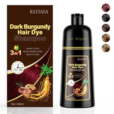 Imagem de Shampoo de tintura de cabelo KAISASA 3 em 1 500mL Dark Burgundy