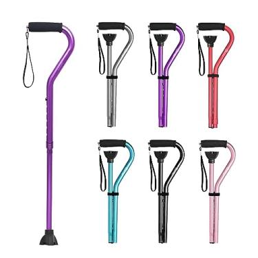 Imagem de benecane bengala de caminhada para homens e mulheres ajustável bengala com offset macio acolchoado alça - Portátil leve resistente mobilidade andador auxiliar para idosos, idosos desmontável bengala (roxo)