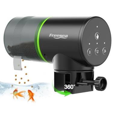 Imagem de FREESEA Alimentador automático de peixes para aquário: alimentador de temporizador de férias para aquário elétrico ajustável dispensador automático de alimentos para peixes 0,05 galão e dois métodos fixos
