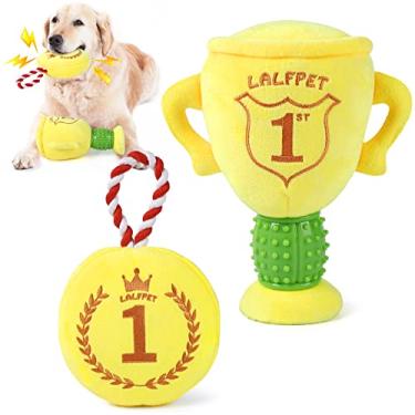 Imagem de Emorefun Brinquedos de cachorro de pelúcia que barulhenta, brinquedo de mastigar para cães de forma única, brinquedos interativos para cães de pelúcia