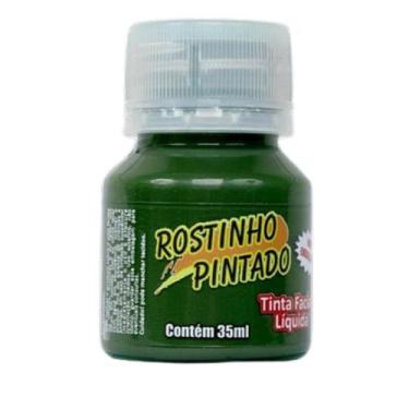 Imagem de Tinta para pintar o rosto liquida Verde Escuro de 35 ml - Rostinho Pin