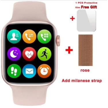 Imagem de Smartwatch w37 pro série 7 esporte saude faz recebe ligações + puls me