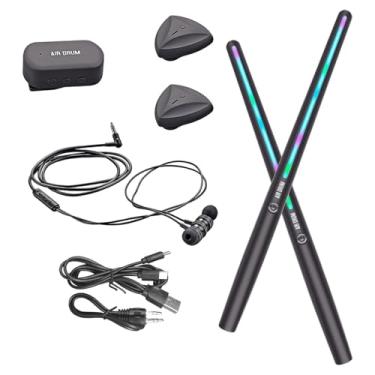 Imagem de YIJU Conjunto de Bateria de Ar Elétrica Profissional, Instrumento de Percussão Silencioso, Baquetas de Ar Leves com Conversor para Crianças E Adultos, com Pedal