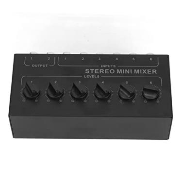 Imagem de Mini Mixer de Linha Estéreo, Mixers de áudio Estéreo de 6 Canais Mixers Passivos Portáteis de Controle de Volume Independentes para Laptop para PC CD