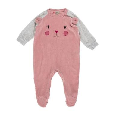 Imagem de Macacão Longo para Bebê Bordado Menina Plush Rosa -Hug