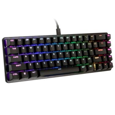 Imagem de TIETI Teclado mecânico com fio, mini teclado B-2 Spirit para jogos, layout ultracompacto de 65% com teclado RGB retroiluminado para PC Mac Laptop, interruptor vermelho Gateron
