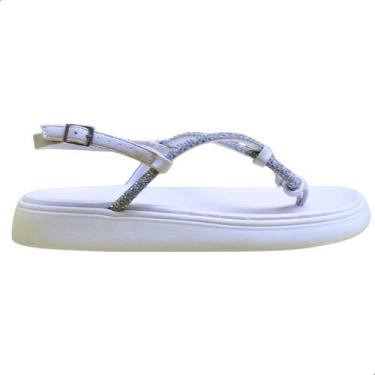 Imagem de Papete Feminina Adulta Moleca Fechamento em Fivela, 37, Branco off