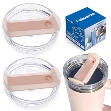 Imagem de Fabuerdia Tampa de copo de 1,134 g adequada para copo Stanley, pacote com 2 tampas de substituição transparentes adequadas para copos Stanley, capas de copo à prova de derramamento para acessórios