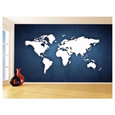 Imagem de Papel De Parede 3D Mapa Mundi Concreto Cimento 3,5M Nmu20 - Você Decor