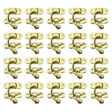 Imagem de Sscon 20 peças vintage fecho de trava esquerda fecho giratório trava esquerda braço oscilante tom dourado