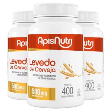 Imagem de Kit 3 Levedo De Cerveja Apisnutri 400 Comprimidos 500Mg