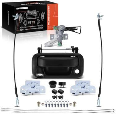 Imagem de A-Premium Kit de reconstrução de hardware de porta traseira de 34 peças compatível com Ford F-150 2009-2014, moldura da maçaneta da bagageira, clipes de haste de bucha de cabo, parafusos de dobradiça