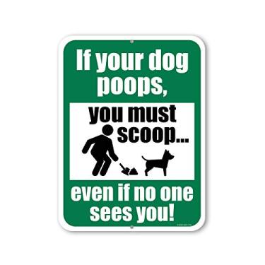 Imagem de Honey Dew Gifts, Sinais de cocô de cachorro para quintal, If Your Dog Poops, Please Scoop Yard Sign, 23 cm x 30,5 cm, placa engraçada sem cocô de cachorro, placa de limpeza de cocô de aviso, placa de