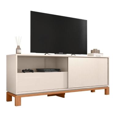 Imagem de Rack Bancada Para Tv 55 Pol 150cm Lucca Off White/freijó C01 - Mpozenato