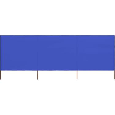 Imagem de Quebra-vento De 5 Painéis Para Acampamento Caravana, Festival E Praia Corta-vento Abrigo Solar Tela De Jardim Corta-vento De Madeira Corta-vento De 5 Painéis Tecido De Tela, Azure Blue, 1200 x 120 cm