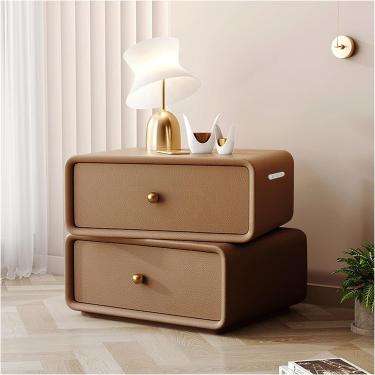 Imagem de Mesa De Cabeceira Inteligente Com Estação De Carregamento Usb, Mesa Lateral Com Gaveta, Mesa De Cabeceira Moderna Em Madeira Maciça, Rotativa Superior, Or, 9.light Gray+dark Grey, 45 * 40 * 48