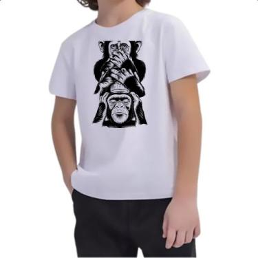 Imagem de Camiseta Infantil 3 macacos sabios chinpanzes - Alearts, 16