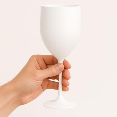 Imagem de Kit 100 Taças De Vinho De Acrílico Cristal 260ml Drinks Premium Festas, Tinto, Suave, Seco (Branco)