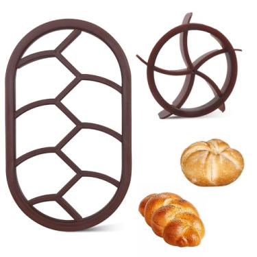 Imagem de ZWLIYCHN Kaiser Rolo de Pão Kaiser Rolo Carimbo de Pão Prensa de Massa Conjunto de Moldes de Prensa de Pão Carimbo Kaiser Cortador de Croissant Molde de Pão para Cozimento - 2 Peças