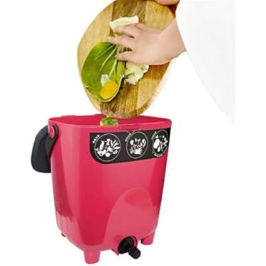 Imagem de Composteira Composteira Composteira De Cozinha Bancada Interna Lixeira De Reciclagem De Cozinha Composto Inodoro Resíduos De Alimentos Com Alça