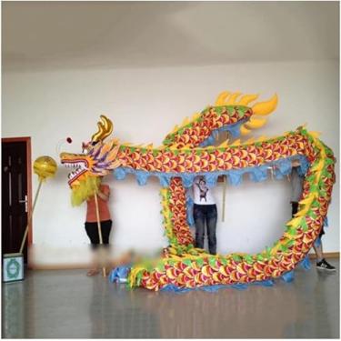 Imagem de Tamanho De Seda De Dae Do Dragão De 5.5m Para 6 Jogadores, Fase Chinesa Do Folclore Da Parada De Halloween Do Partido De Performae Do Ano Novo, Blue, 5.5m Length