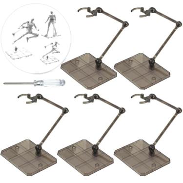 Imagem de XISTEST Suporte Para Boneco De Ação, 5 Peças, Montagem, Base Boneco, Compatível Com Hg Rg Sd Shf Gundam 1/144 (Preto Transparente)