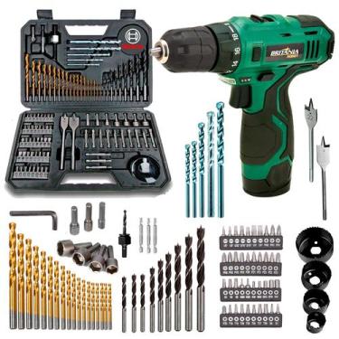 Imagem de Parafusadeira Furadeira Bpf03 12v Britânia + Kit 103 peças Bosch