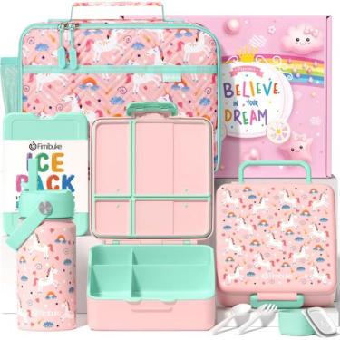 Imagem de Conjunto de lancheira Fimibuke Kids com bolsa, garrafa de água e utens