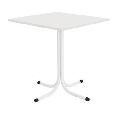 Imagem de Mesa de Jantar Quadrada 70cm Branca Tampo Madeira Branco - Lamar Desig