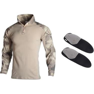 Imagem de Tático Camo Combate Uniforme Ternos De Treinamento Homens Camisa Calças Caça Roupas Paintball Roupas Com Almofadas, pants atacs au, M