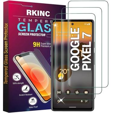 Imagem de RKINC Protetor de tela [pacote com 3] para Google Pixel 7, protetor de tela de filme de vidro temperado, 0,33 mm [Garantia vitalícia] [Sem bolhas] [Anti-arranhões] [Anti-estilhaçamento]