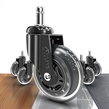 Imagem de Julang Rodas Para Cadeiras De Escritório (7/8-7/16) - Rodas De Lâmina De Rolo Incrivelmente Suaves E Silenciosas Para Cadeiras De Escritório, Rodas De Rodízio Para Substituição Em Pisos De Madeira,