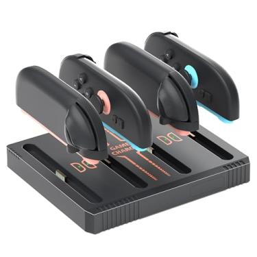 Imagem de Base de carregamento compatível com controle Joycons Switch2, estação de base para carregador Switch2 para carregador Joy Charger com 4 peças