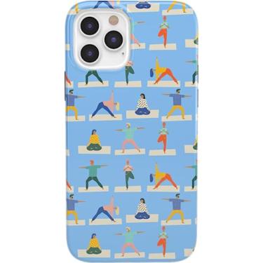 Imagem de Casely Capa para celular iPhone 11 Pro - Go with The Flow Light Blue Yoga Case - Cobertura de 360 graus para o seu telefone - Recortes precisos, proteção de câmera com borda elevada de 1 mm - Clássico