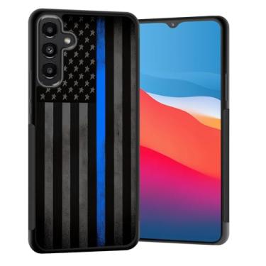Imagem de Vobber Capa para Galaxy A25 5G, capa protetora fina com arquitetura antiarranhões TPU à prova de choque para Samsung Galaxy A25 5G 6,5 polegadas 2024, linha azul fina bandeira americana